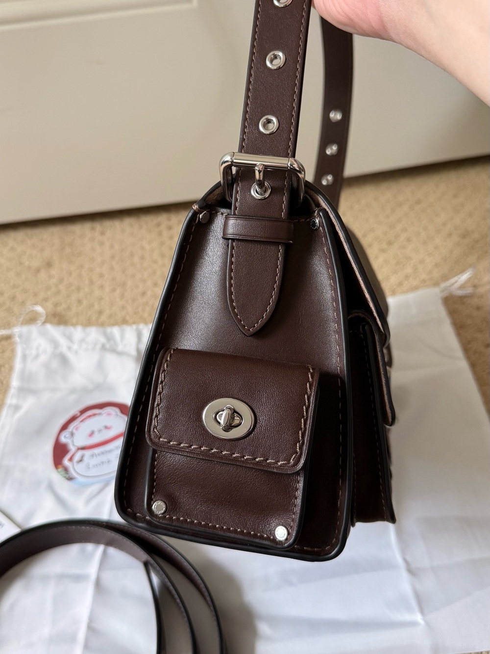 Coach Cargo Turnlock Soft Tabby Shoulder Bag Maple - Picture 3 of 9